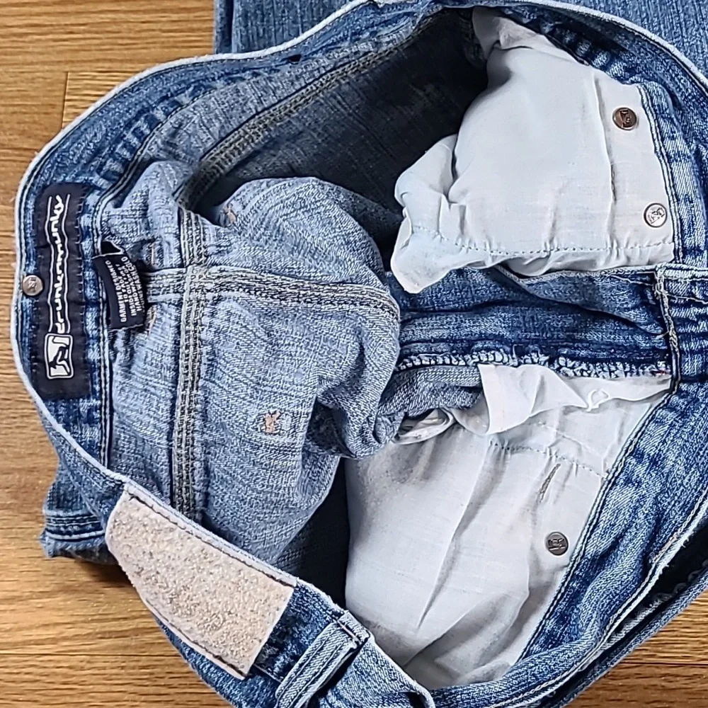 DRUNKN MUNKY VINTAGE 38x28 MENS DISTROYED FADED STRIGHT BAGY JEANS